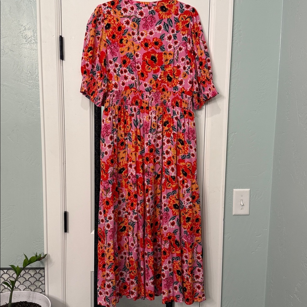 Piper & Scoot Floral Midi Dress With Puff Sleeves - image 4